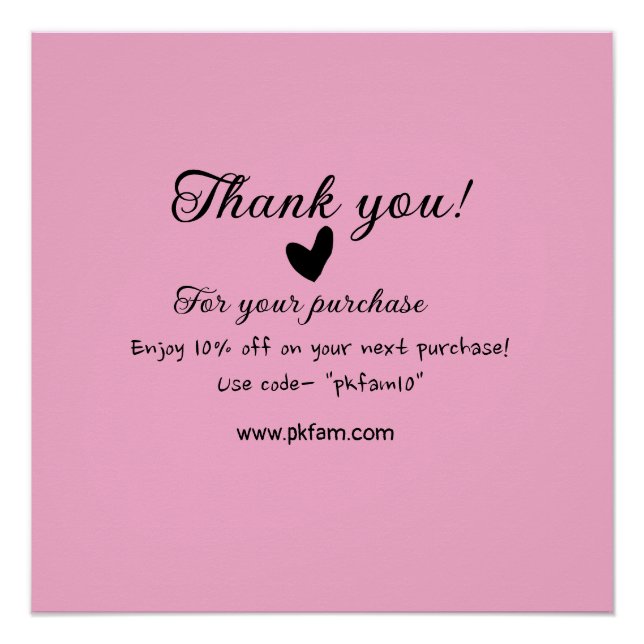 Thank you for purchase pink family business detail poster (Front)