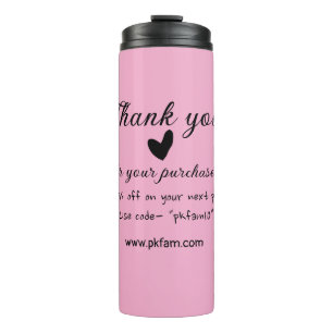 Thank you for purchase pink family business detail thermal tumbler