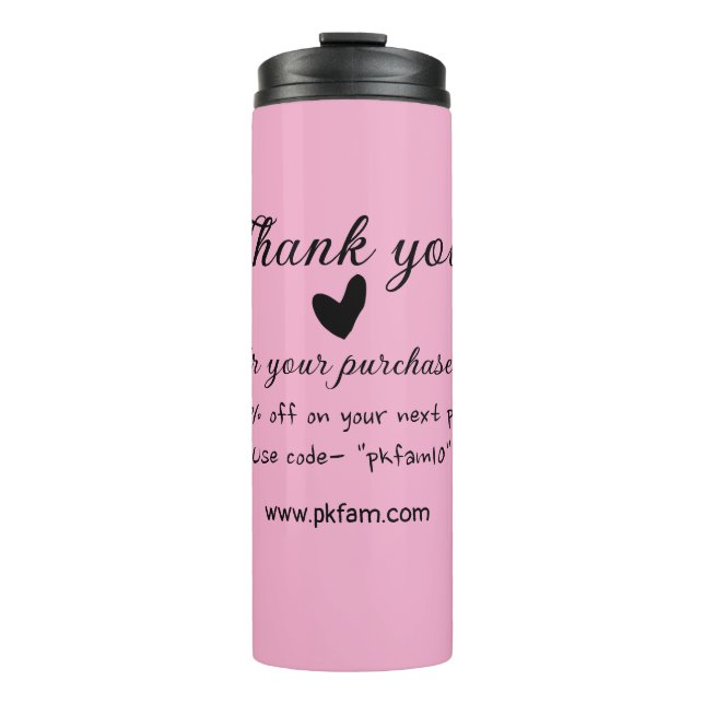 Thank you for purchase pink family business detail thermal tumbler (Front)