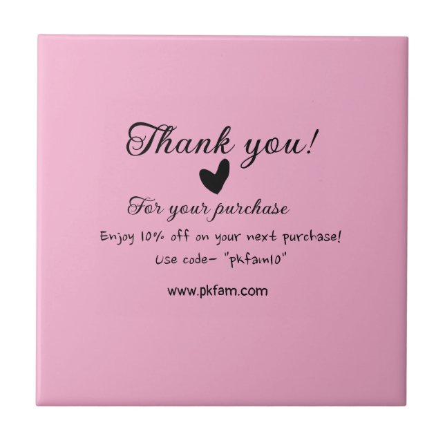 Thank you for purchase pink family business detail tile (Front)