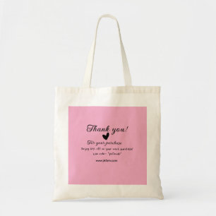 Thank you for purchase pink family business detail tote bag