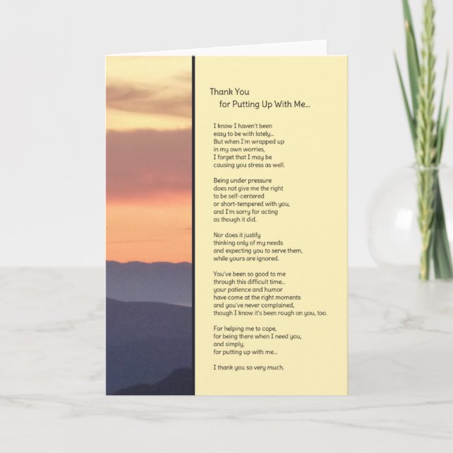 Thank You for Putting Up With Me (Front)