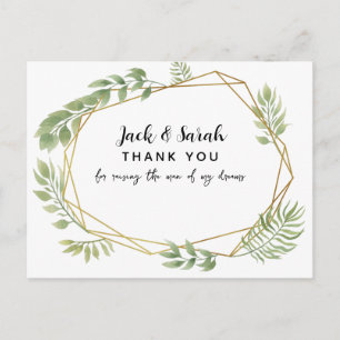 THANK YOU FOR RAISING THE MAN greenery leaf Postcard