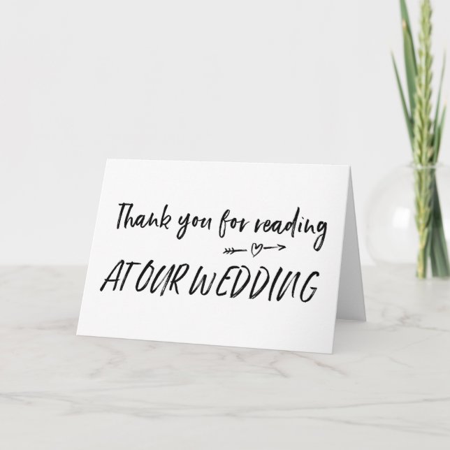 Thank You For Reading at Our Wedding Card (Front)