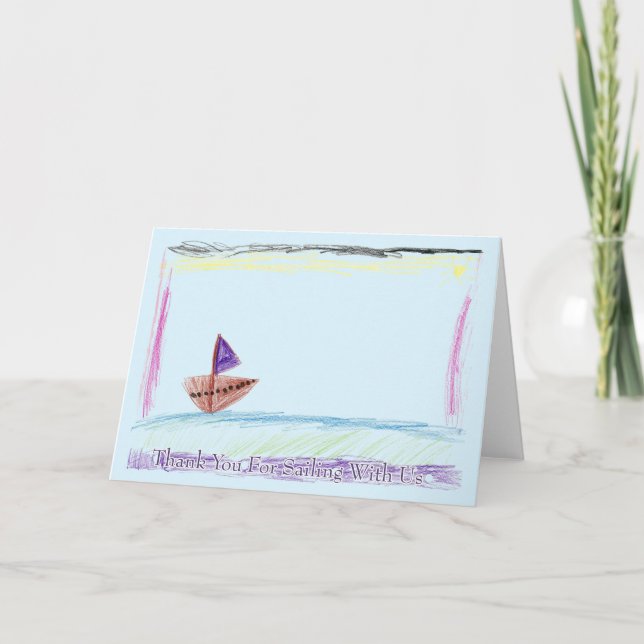 Thank You For Sailing With Us Greeting Card (Front)