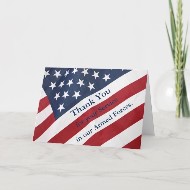 Thank you for Service Armed Forces Greeting Card (Front)