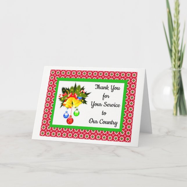 Thank You for Serving Military Christmas Cards (Front)