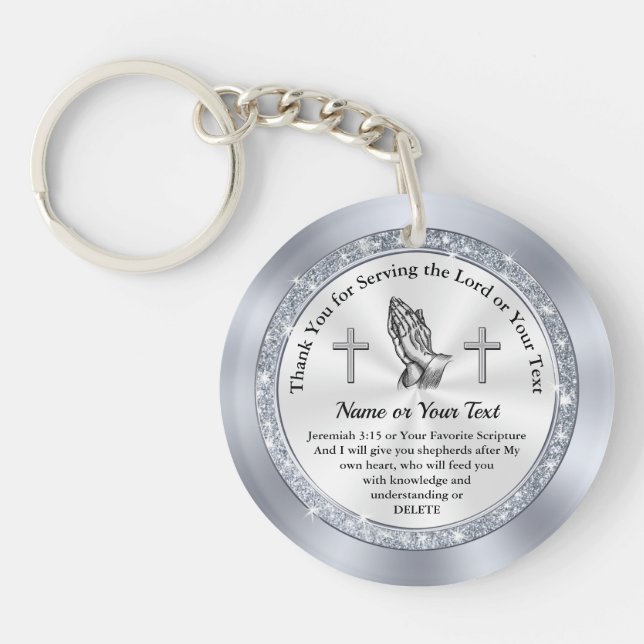 Thank You for Serving the Lord Christian Gifts Key Ring (Front)