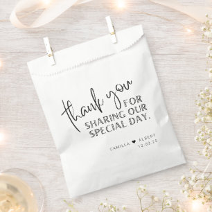 Thank You for Sharing our Special Day Wedding Favour Bags