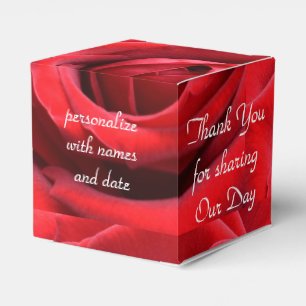 "Thank You for Sharing" Red Rose Favour Box