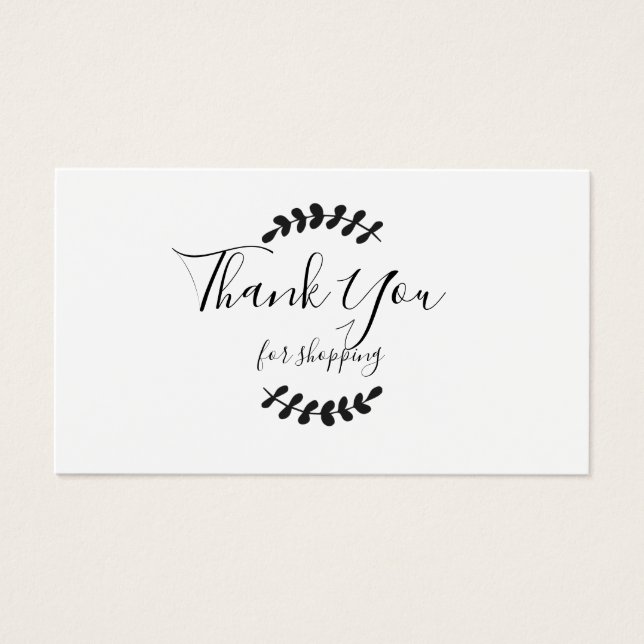 Thank You For Shopping Card (Front)