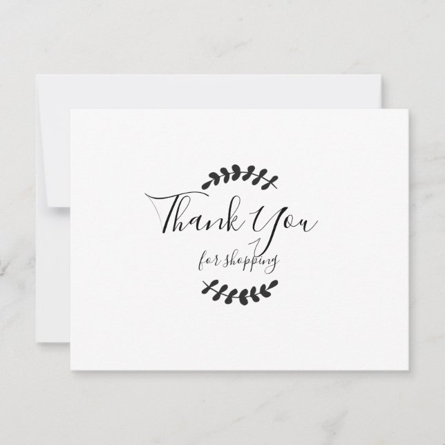 Thank You For Shopping Discount Card (Front)