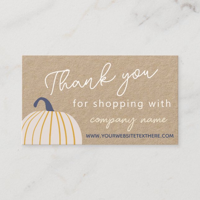 Thank You for Shopping Pumpkin Business Card (Front)