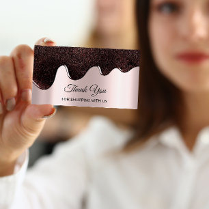 Thank You For Shopping  Rose Drips Chocolate Business Card