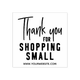 Thank You For Shopping Small, Business Website Rubber Stamp