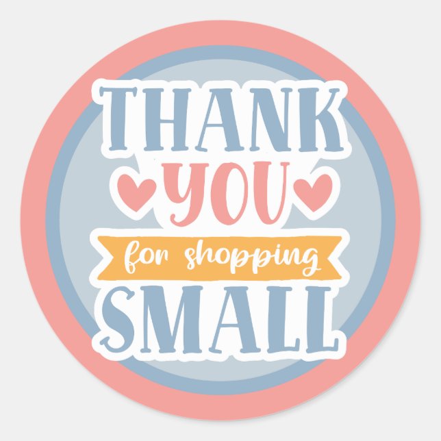 Thank you for shopping small classic round sticker (Front)