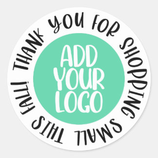 Thank You for Shopping Small This Fall Cute Logo Classic Round Sticker