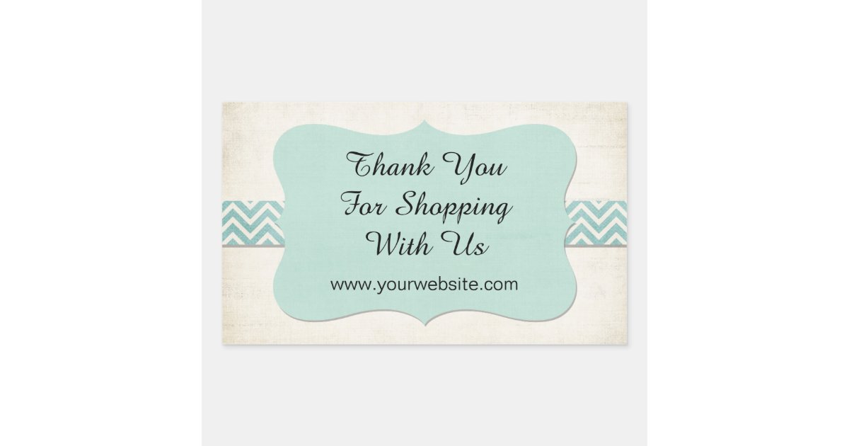 Thank You For Shopping With Us Mint Business Rectangular Sticker