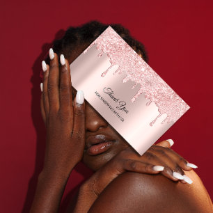 Thank You For Shopping With Us Rose Drips Business Card