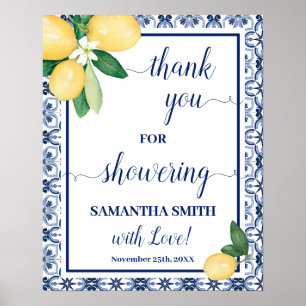 Thank you for Showering Bride Mediterranean Shower Poster