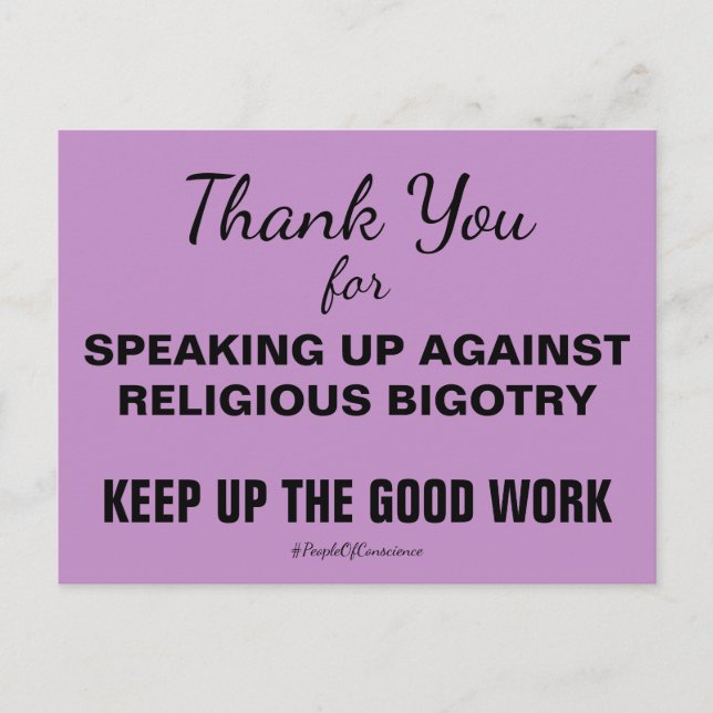 Thank You For Speaking Up Against Anti-Semitism Postcard (Front)