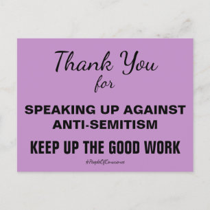 Thank You For Speaking Up Against Anti-Semitism Postcard