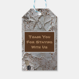 Thank You for Staying Cabin Tree Bark Rustic Guest Gift Tags