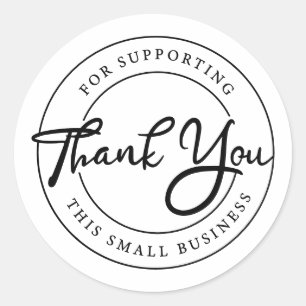 Thank You for Support Small Business Classic Round Sticker