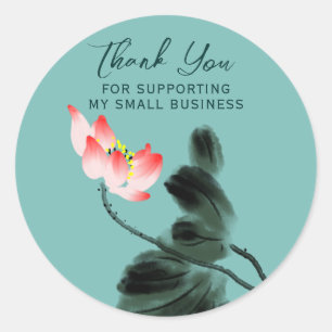 Thank You For Supporting Business Floral Classic Round Sticker