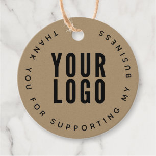 Thank You For Supporting My Business Logo Kraft Favour Tags