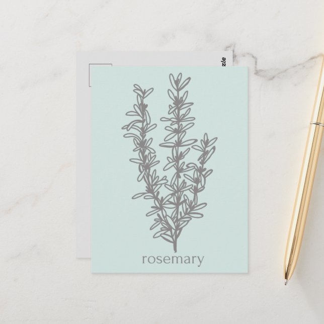 Thank You For Supporting My Business Rosemary Postcard (Front/Back In Situ)