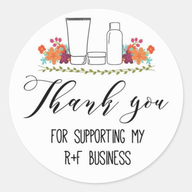 Thank you for supporting my RF business Classic Round Sticker (Front)