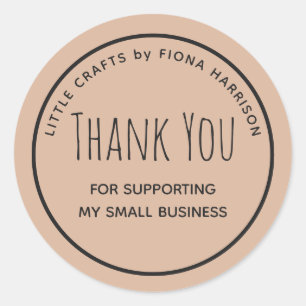 thank you for supporting my small business classic round sticker