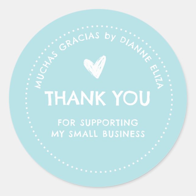 Thank You For Supporting My Small Business Classic Round Sticker (Front)
