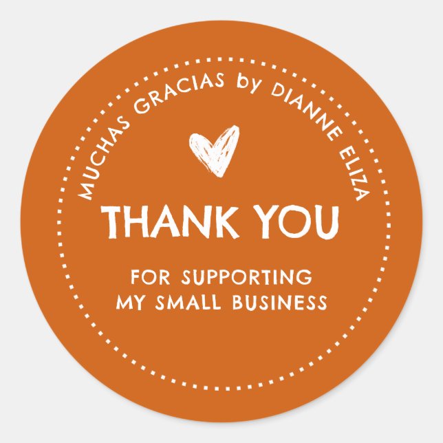 Thank You For Supporting My Small Business Classic Round Sticker (Front)