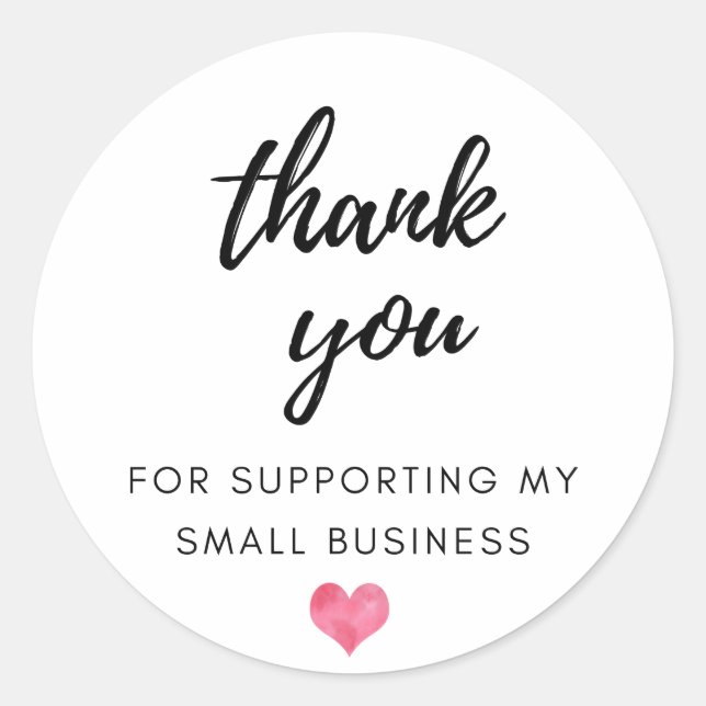 Thank You For Supporting My Small Business Classic Round Sticker (Front)