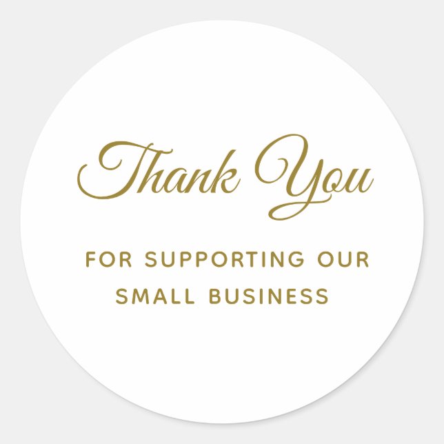 Thank You for Supporting My Small Business Classic Round Sticker (Front)