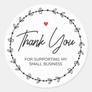 Thank You For Supporting My Small Business  Classic Round Sticker