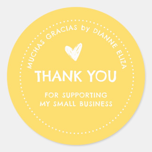 Thank You For Supporting My Small Business Classic Round Sticker (Front)