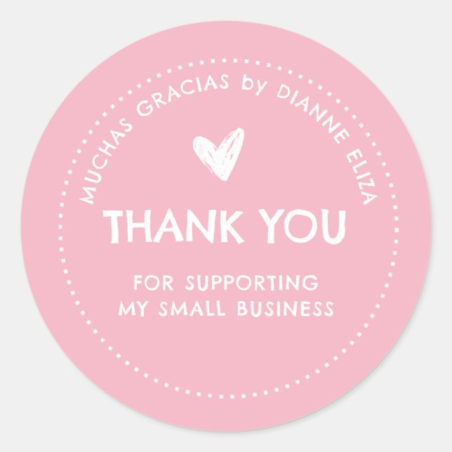 Thank You For Supporting My Small Business Classic Round Sticker (Front)