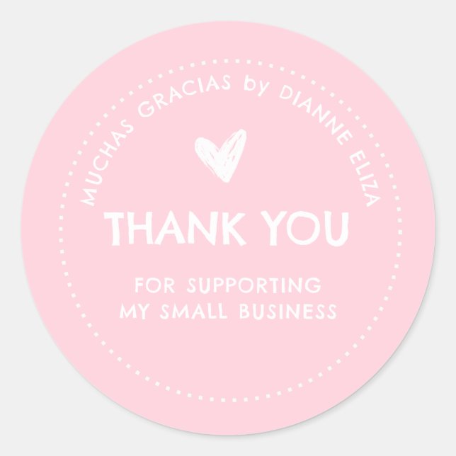 Thank You For Supporting My Small Business Classic Round Sticker (Front)