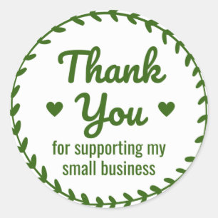 Thank you For Supporting My Small Business Custom Classic Round Sticker