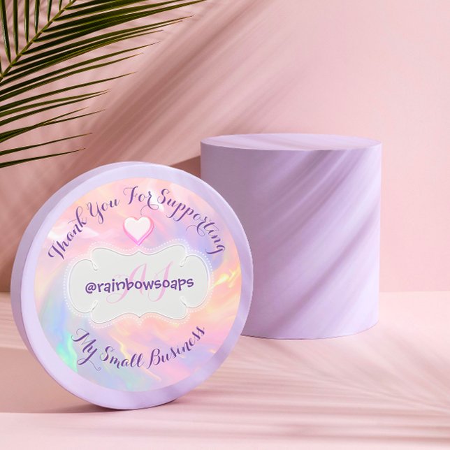 Thank You For Supporting My Small Business Heart Classic Round Sticker (Thank You For Supporting My Small Business Heart Classic Round Sticker)