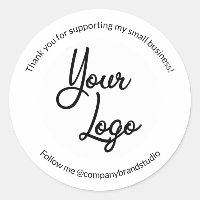 Thank You For Supporting My Small Business Logo Classic Round Sticker (Front)