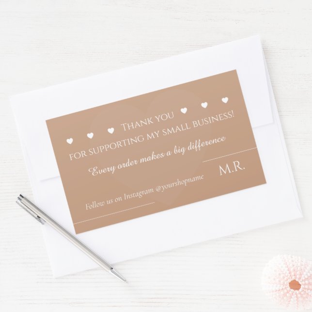 Thank You For Supporting My Small Business |  Rectangular Sticker (Envelope)