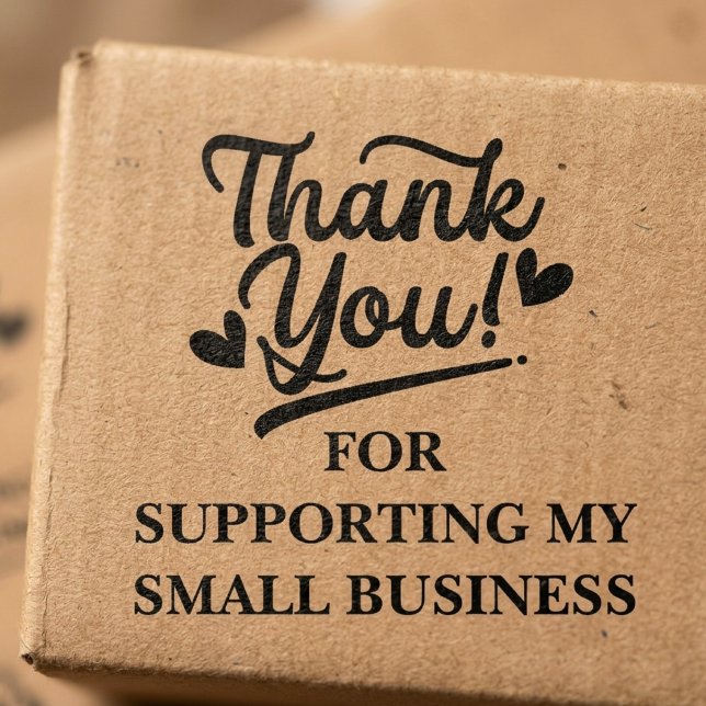 Thank You For Supporting My Small Business Script Rubber Stamp (thank you small business script rubber stamp)