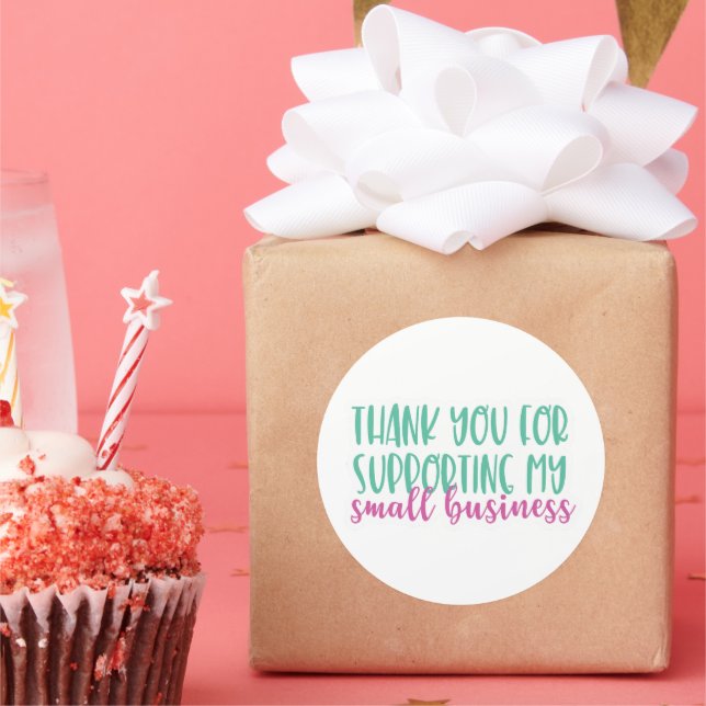 Thank You For Supporting My Small Business Sticker (Party)