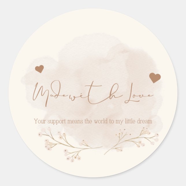 Thank You for Supporting My Small Business Sticker (Front)