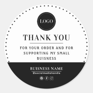 Thank You For Supporting My Small Business Trendy Classic Round Sticker