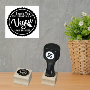 Thank You For Supporting My Vegan Business Rubber Stamp